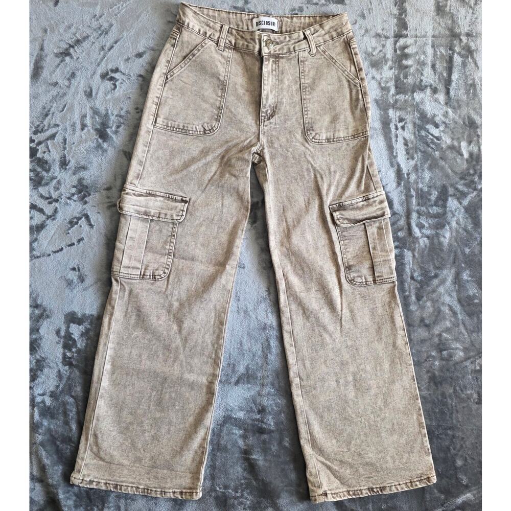 Disclosure Women’s Beige Cargo Pants Size 9/29 Wide Leg Utility Y2K